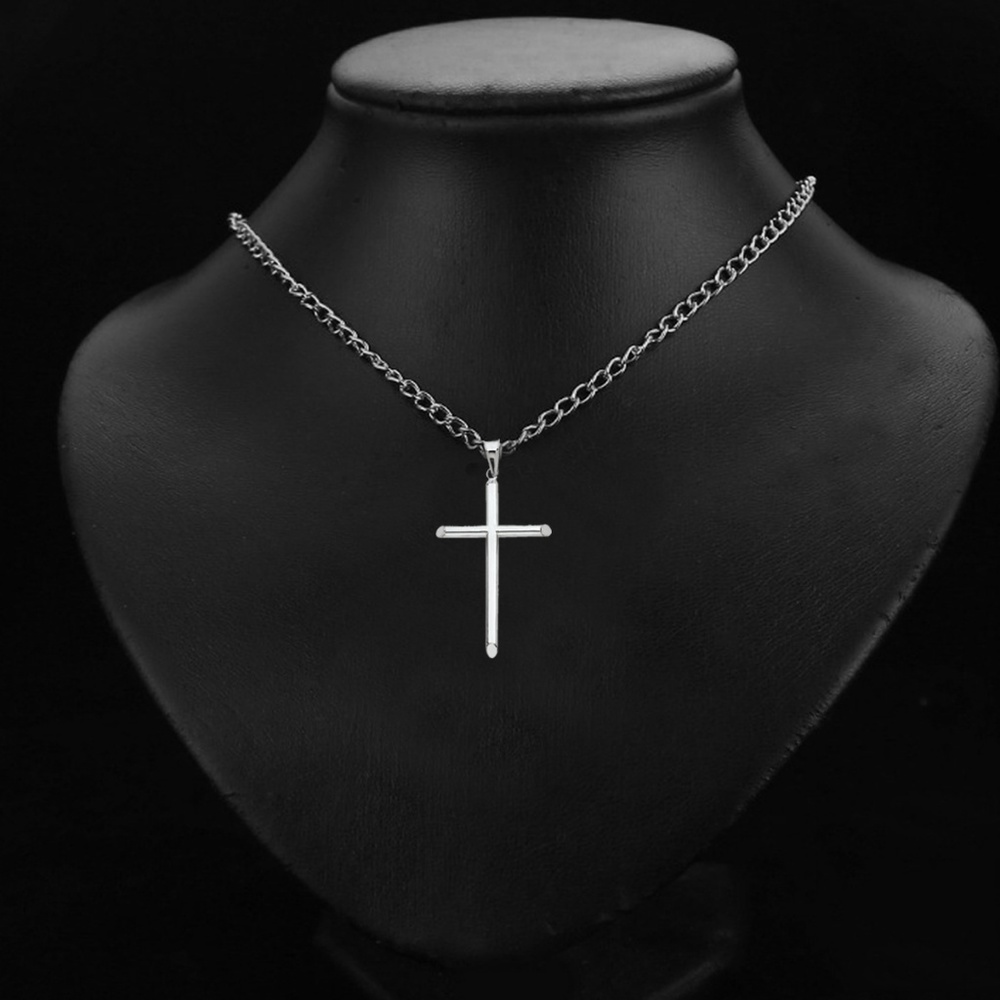 14K White Gold Classic Cross Religious Pendant - Picture 2 of 3